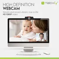 Techly I-WEBCAM-60T cámara web 1920 x 1080 Pixeles USB 2.0 Negro