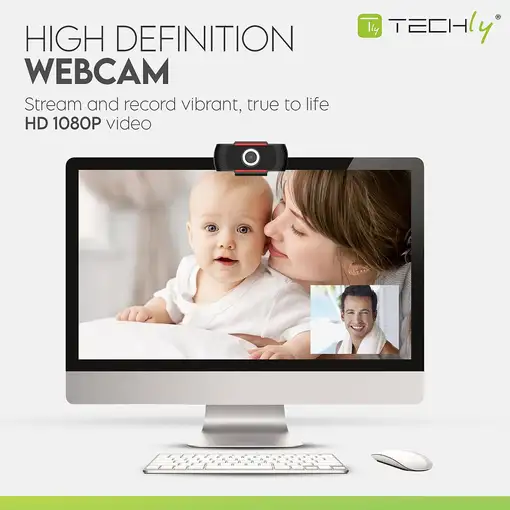 Techly I-WEBCAM-60T cámara web 1920 x 1080 Pixeles USB 2.0 Negro