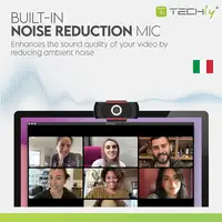 Techly I-WEBCAM-60T cámara web 1920 x 1080 Pixeles USB 2.0 Negro