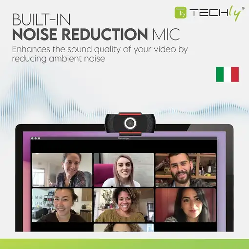Techly I-WEBCAM-60T cámara web 1920 x 1080 Pixeles USB 2.0 Negro