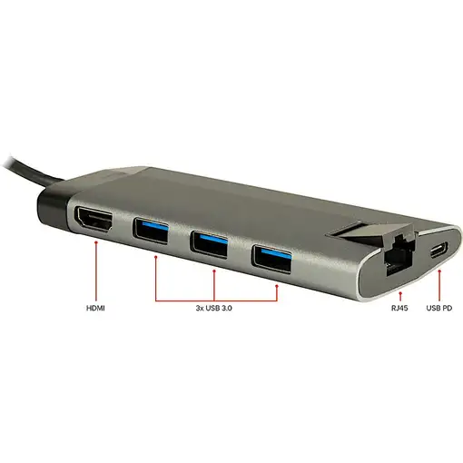 Inter-Tech GDC-802 Alámbrico USB 3.2 Gen 1 (3.1 Gen 1) Type-C Gris