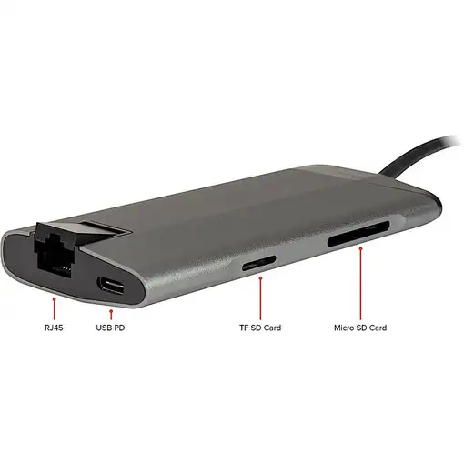 Inter-Tech GDC-802 Alámbrico USB 3.2 Gen 1 (3.1 Gen 1) Type-C Gris