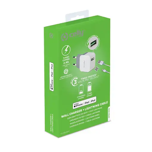 Celly TCUSBLIGHT cargador de dispositivo móvil Universal Blanco Corriente alterna