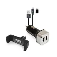 RealPower 168182 cargador de dispositivo móvil Smartphone Negro, Plata Encendedor