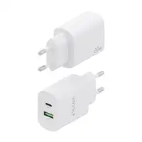 AISENS Cargador 20W, 1xUSB-C PD3.0, 1xUSB-A QC3.0, Blanco