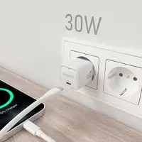 AISENS Cargador GaN 30W, 1xUSB-C PD3.0 QC4.0, Blanco