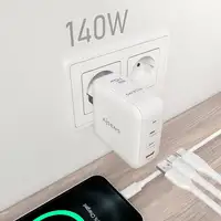 AISENS Cargador GaN 140W, 2xUSB-C PD3.1 QC4.0, 1xUSB-A QC3.0, Blanco