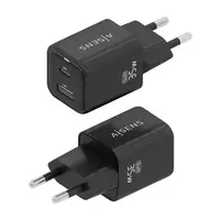 AISENS Cargador Gan 35W, 1xUSB-C PD3.0 QC4.0, 1xUSB-A QC3.0, Negro