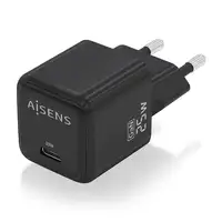 AISENS Cargador GaN 25W, 1xUSB-C PD3.0 QC4.0, Negro