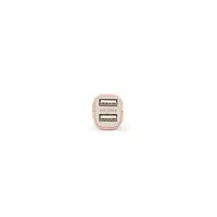 Contact Cargador de coche , 10W, 2 salidas, USB + cable USB A - Micro USB, Rosa me