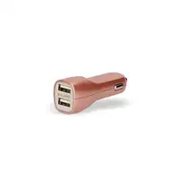 Contact Cargador de coche , 10W, 2 salidas, USB + cable USB A - Micro USB, Rosa me