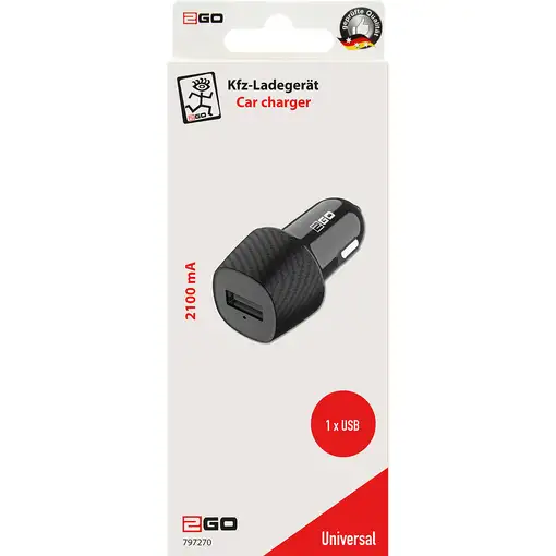 2GO 797270 cargador de dispositivo móvil Universal Negro Encendedor de cigarrillos