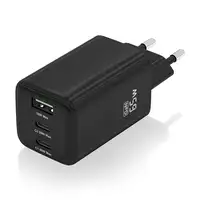 AISENS Cargador Gan 65W, 2xUSB-C PD3.0 QC4.0, 1xUSB-A QC3.0, Negro