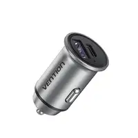 Vention Cargador de Coche FFFH0/ 1xUSB-Tipo C/ 1xUSB/ 30W