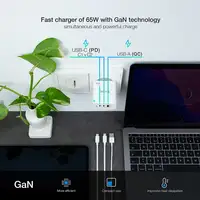 TooQ Cargador de Pared GaN 2USB-C/PD + USB-A/QC 65W, Blanco