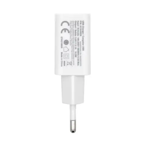 AISENS Cargador USB 10W Alta Eficiencia, 5V/2A, Blanco