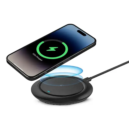 Ksix Base de carga inalámbrica Fast Charge 15 W, Para smartphones y auriculares Qi