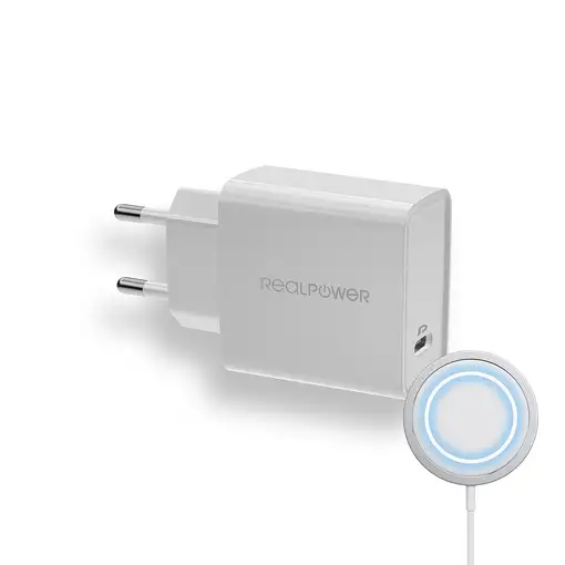 RealPower PC-MagSet Universal Blanco Corriente alterna Cargador inalámbrico Interi