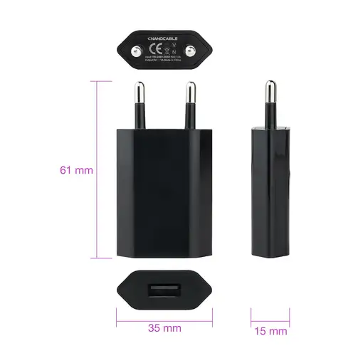Nanocable 10.10.2002 cargador de dispositivo móvil Universal Negro Corriente alter