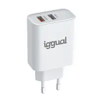 iggual Cargador 2xUSB carga rápida QC3.0 30W