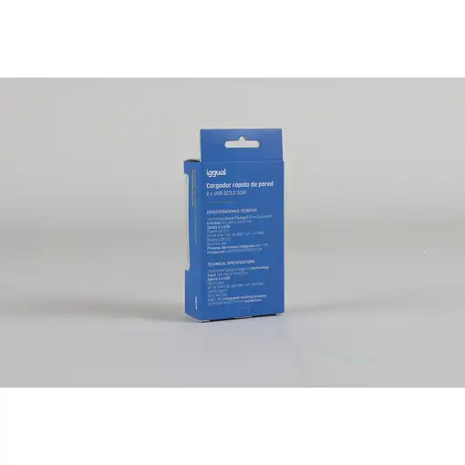 iggual Cargador 2xUSB carga rápida QC3.0 30W