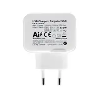 AISENS Cargador USB 17W 5V/3.4A, 2xUSB Con Control AI, Blanco