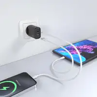 AISENS Cargador GaN 25W, 1xUSB-C PD3.0, 1xUSB-A QC3.0, Negro