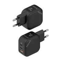 AISENS Cargador GaN 65W, 2xUSB-C PD3.0 QC4.0, 1xUSB-A QC3.0, Negro