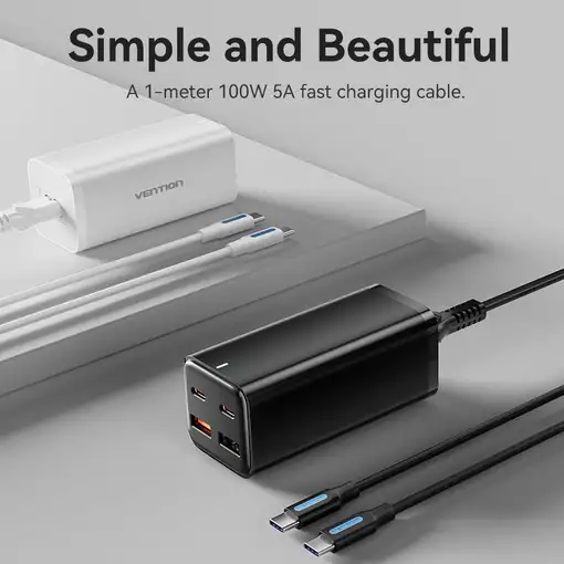 Vention Cargador de Pared FBSWG-EU/ 2xUSB Tipo-C/ 2xUSB/ 100W