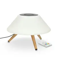 Ksix Cargador inalámbrico lámpara Omni 10W, Tecnología Qi, Altavoz Bluetooth, 7 co