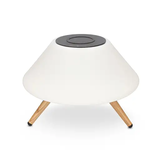 Ksix Cargador inalámbrico lámpara Omni 10W, Tecnología Qi, Altavoz Bluetooth, 7 co