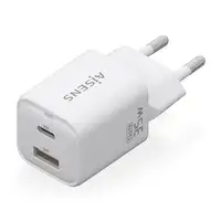 AISENS Cargador Gan 35W, 1xUSB-C PD3.0 QC4.0, 1xUSB-A QC3.0, Blanco