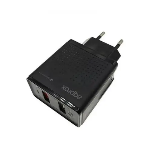 Approx APPUSBWALLQC cargador de dispositivo móvil Universal Negro Corriente altern