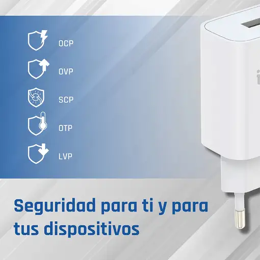 iggual Cargador 1xUSB carga rápida QC3.0 18W