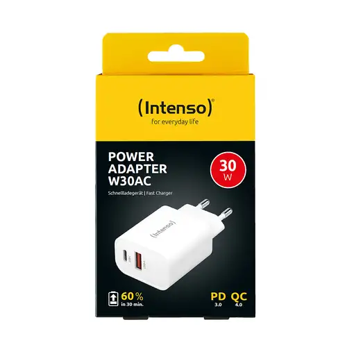 Intenso POWER ADAPTER USB-A/USB-C/7803012 Universal Blanco Corriente alterna Carga