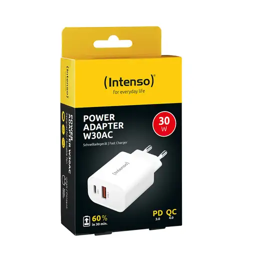 Intenso POWER ADAPTER USB-A/USB-C/7803012 Universal Blanco Corriente alterna Carga
