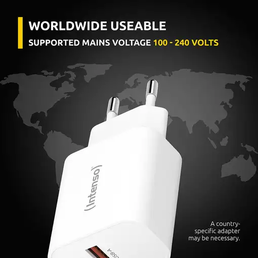 Intenso POWER ADAPTER USB-A/USB-C/7803012 Universal Blanco Corriente alterna Carga