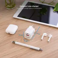 TooQ Cargador de Pared USB-C/PD + USB-A/QC 20W, Blanco