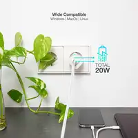 TooQ Cargador de Pared USB-C/PD + USB-A/QC 20W, Blanco