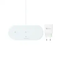 Ksix Cargador inalámbrico 3en1 15 W, Tec. Qi, Compat. móvil, Airpods y Apple Watch