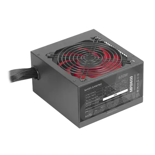 Mars Gaming MPIII650, Fuente Alimentación PC ATX 650W, 5 Años de Garantía, 85% Efi