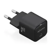 AISENS Cargador Gan 30W, 1xUSB-C PD3.0 QD4.0, Negro