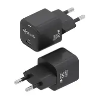 AISENS Cargador Gan 30W, 1xUSB-C PD3.0 QD4.0, Negro
