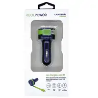 RealPower 257635 cargador de dispositivo móvil Universal Negro, Verde Encendedor d