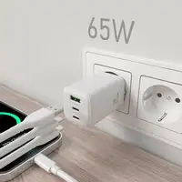 AISENS Cargador Gan 65W, 2xUSB-C PD3.0 QC4.0, 1xUSB-A QC3.0, Blanco