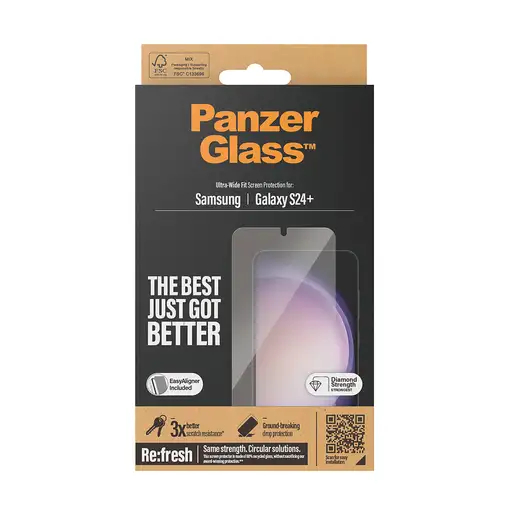 PanzerGlass ® Screen Protector Samsung Galaxy S24+ | Ultra-Wide Fit w. EasyAligner