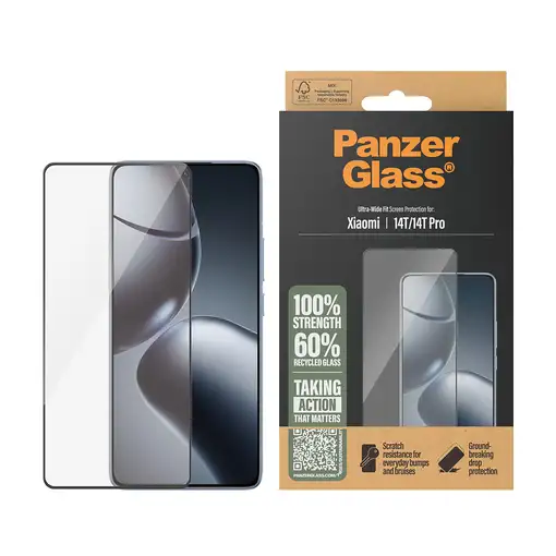 PanzerGlass ® Screen Protector Xiaomi 14T | 14T Pro | Ultra-Wide Fit Protector de