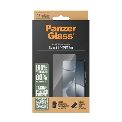 PanzerGlass ® Screen Protector Xiaomi 14T | 14T Pro | Ultra-Wide Fit Protector de