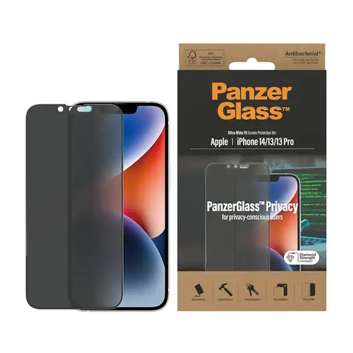 PanzerGlass ® Privacy Screen Protector iPhone 14 | 13 | 13 Pro | Ultra-Wide Fit Pr
