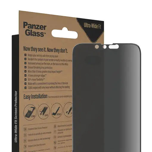 PanzerGlass ® Privacy Screen Protector iPhone 14 | 13 | 13 Pro | Ultra-Wide Fit w.